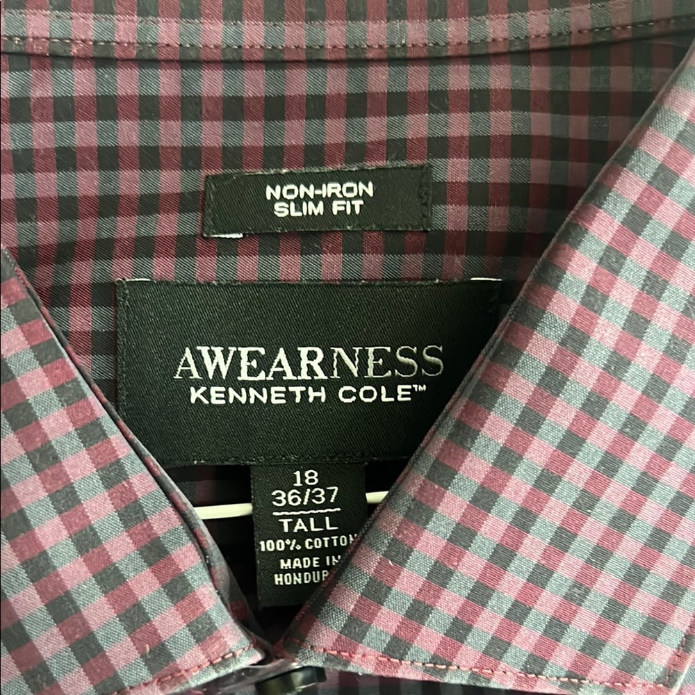 Kenneth Cole Men's Non-Iron Slim Fit Shirt - Purple